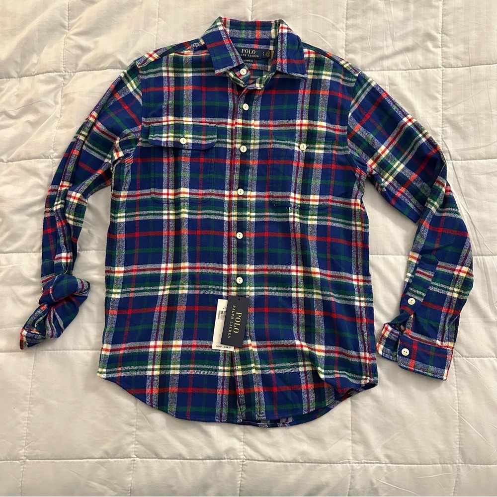 Polo Ralph Lauren Classic Fit Flannel Plaid Workshirt - Heavy Cotton |Mens Small